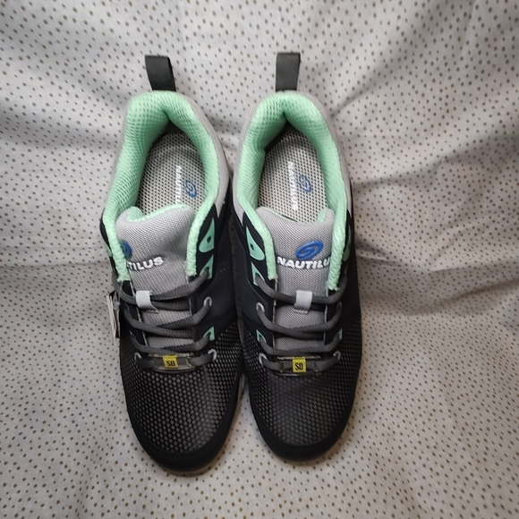 Nautilus Women's Zephyr Safety Toe Athletic Safety Shoes N1355 Gray/Mint Sz 11W - Picture 2 of 13